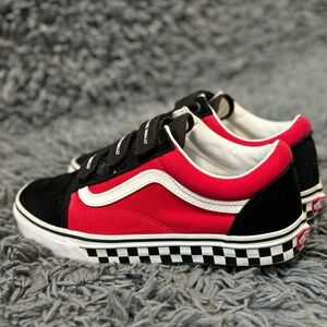 red and black vans